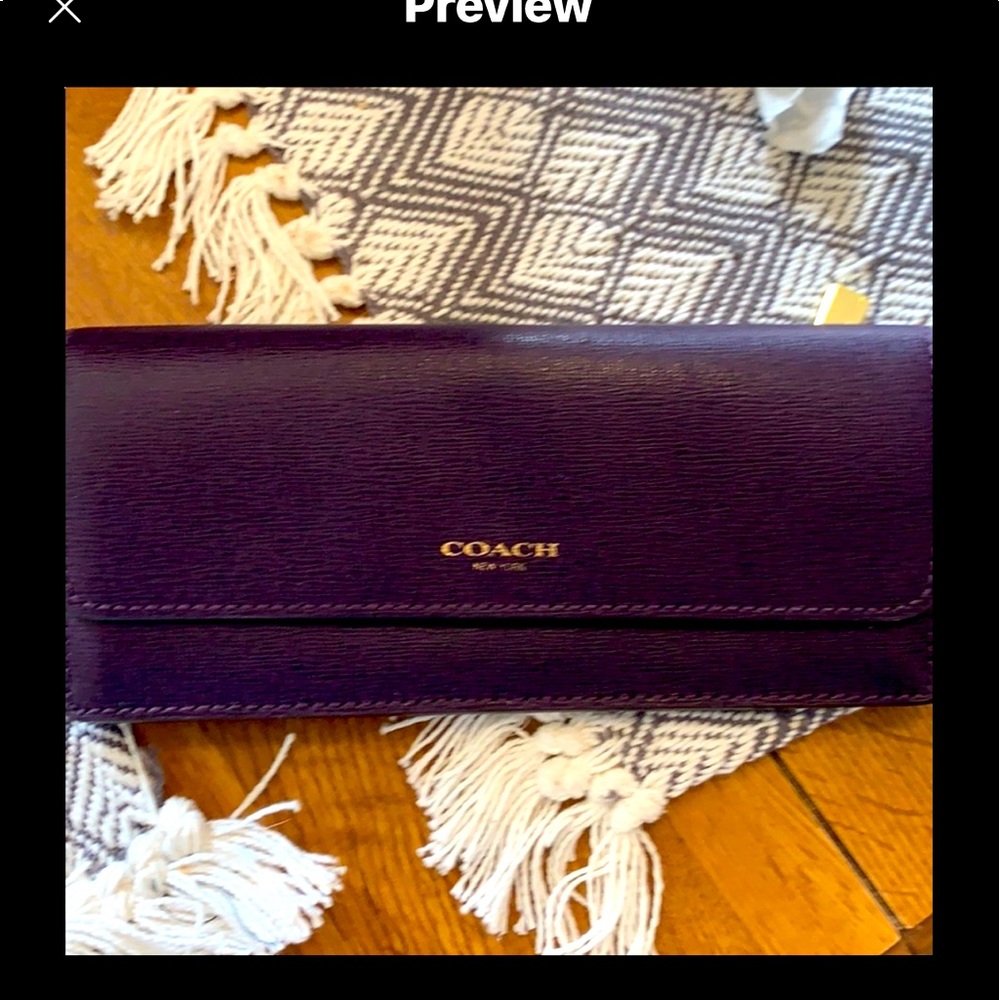 Authentic Coach Purple and Gold Wallet!